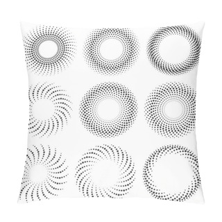 Personality  Set Of Halftone Dotted Circles - Vector. Pillow Covers