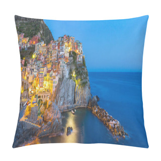 Personality  Manarola Village One Of Cinque Terre At Night In La Spezia, Ital Pillow Covers