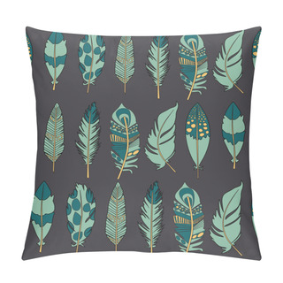 Personality  Tribal Feathers Card Pillow Covers