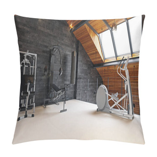 Personality  Home Gym Room In The Attic. 3d Rendering Design Concept Pillow Covers