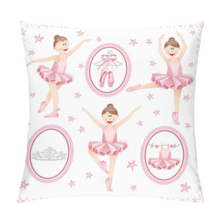 Personality  Pink Ballerina Digital Collage Pillow Covers