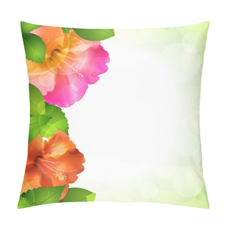 Personality  Hibiscus Flower Border Pillow Covers