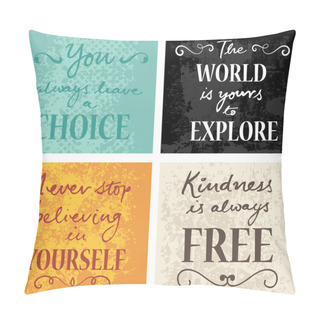 Personality  Set Of 4  Inspirational Quotes Pillow Covers