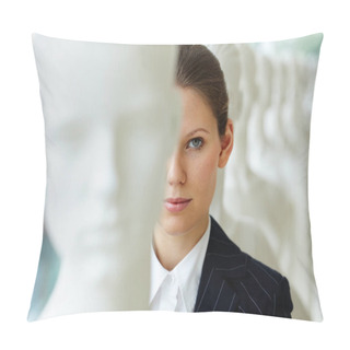 Personality  Woman Standing In Line With Mannequins Pillow Covers