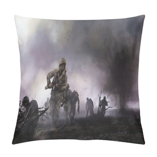 Personality  American Soldiers On Battlefield.  Pillow Covers