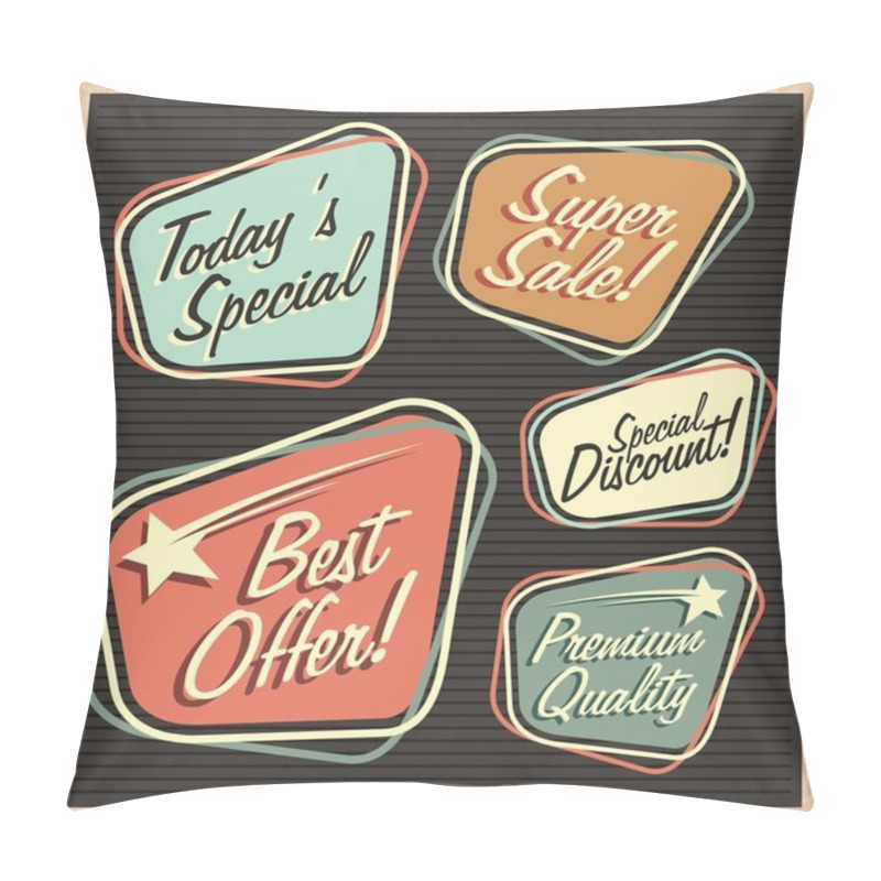 Personality  Set Of Retro Design Elements Pillow Covers