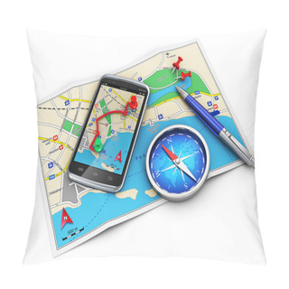 Personality  GPS Navigation, Travel And Tourism Concept Pillow Covers