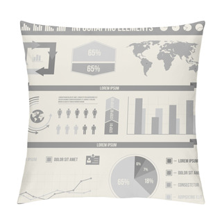 Personality  Set Elements Of Infographics Pillow Covers