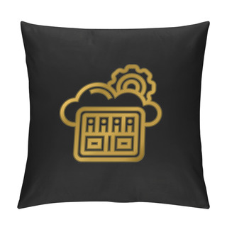 Personality  Big Data Gold Plated Metalic Icon Or Logo Vector Pillow Covers