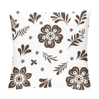 Personality  Abstract Flowers And Leaves In Vector Stencil Design Pillow Covers