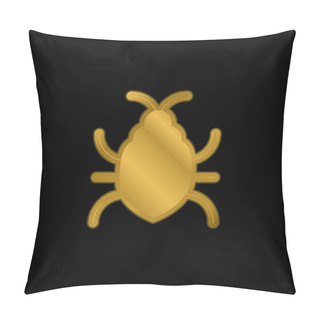 Personality  Big Bug Gold Plated Metalic Icon Or Logo Vector Pillow Covers