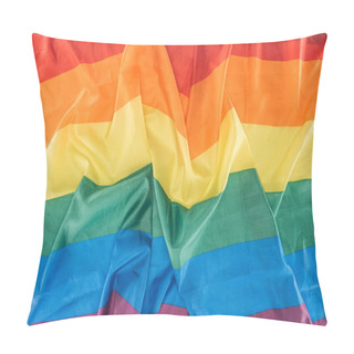 Personality  Top View Of Creased Lgbt Pride Flag, Lgbt Concept Pillow Covers
