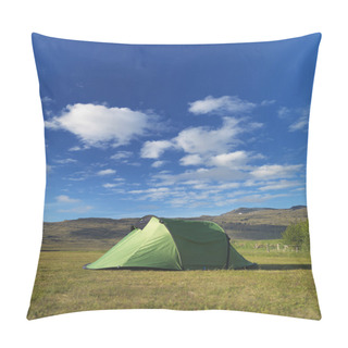 Personality  Camping Tent In The Open Field Pillow Covers