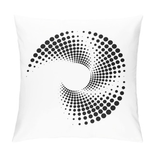 Personality  Black Concentric Halftone Dotted Stripes In Circle Form Pillow Covers