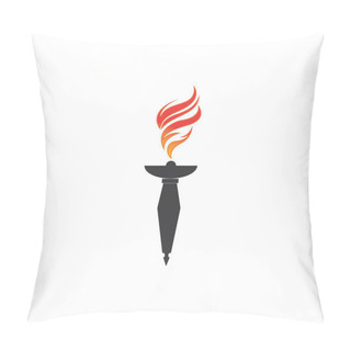 Personality  Torch Vector Icon Illustration Design Template Pillow Covers