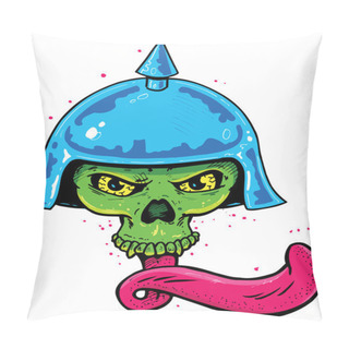 Personality  Punk Tattoo Style Skull With Helmet And Pillow Covers