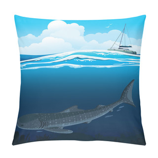 Personality  Whale Shark And Boat Pillow Covers
