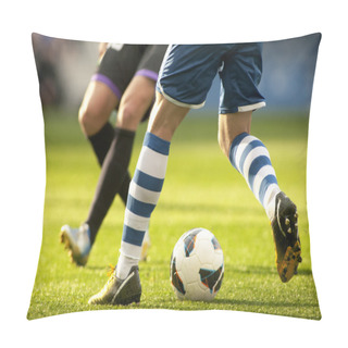 Personality  Two Soccer Players Vie Pillow Covers