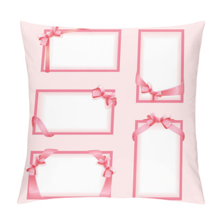 Personality  Vector Set Of Pink Frames With A Bow Pillow Covers