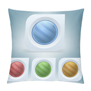 Personality  Vector Set Of Colorful Buttons. Pillow Covers