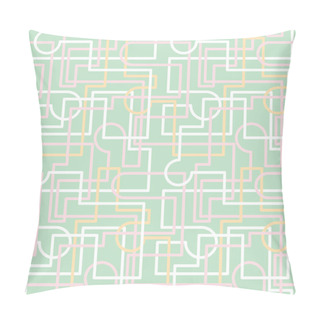 Personality  Maze Grid Interlocking Lines Pastel Vector Repeat Pillow Covers