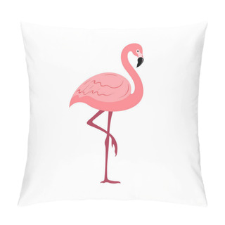 Personality  Flamingos In Flat Style On White Background.  Pillow Covers