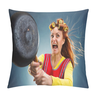 Personality  Crazy Housewife With Pan Pillow Covers