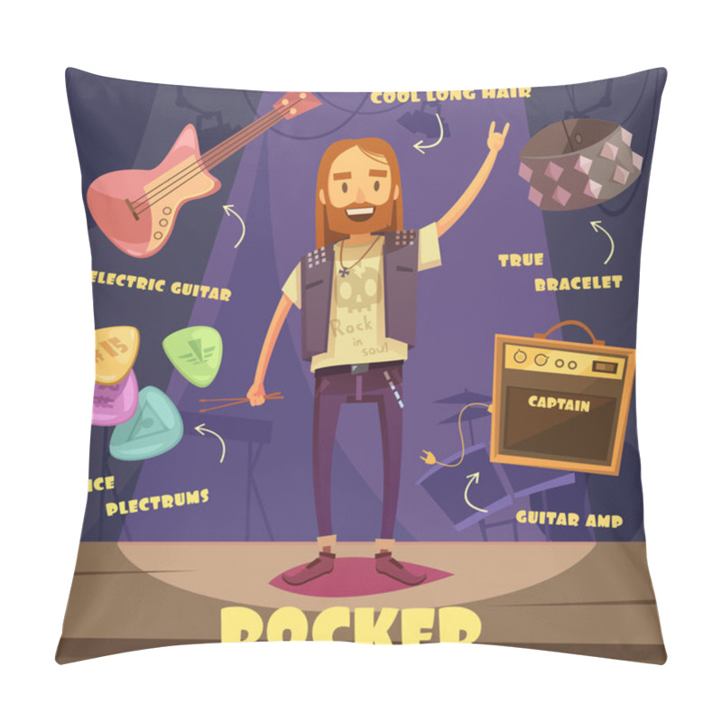 Personality  Rocker Character Pack For Man pillow covers