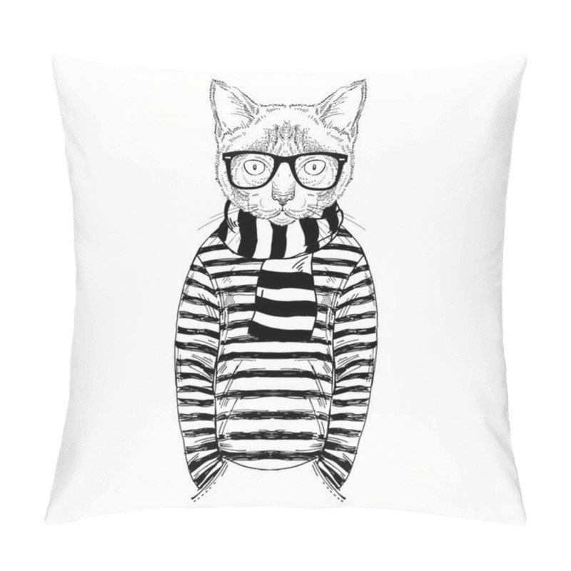 Personality  cat dressed up in frock pillow covers
