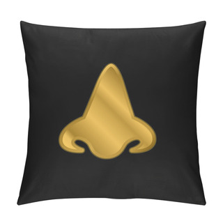 Personality  Big Nose Gold Plated Metalic Icon Or Logo Vector Pillow Covers