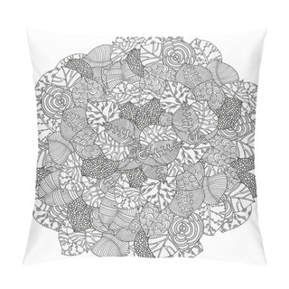 Personality  Floral Doodle Background Pattern With Autumn Leaves Pillow Covers