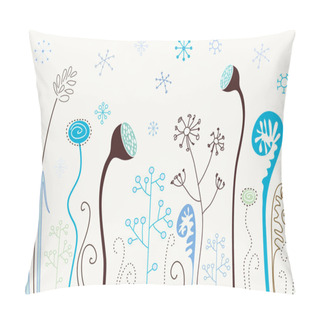 Personality  Winter Flowers With Snowflakes Pillow Covers