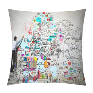 Personality  Businessman Drawing Sketch Pillow Covers
