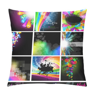 Personality  Rainbow Backgrounds Collection - Set 1 Black Version Pillow Covers