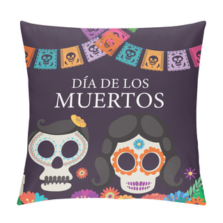 Personality  Day Of The Dead Poster Design Illustration Pillow Covers