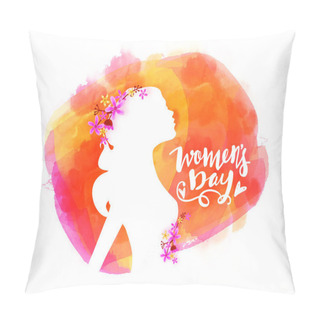 Personality  Greeting Card Design For Women's Day Celebration. Pillow Covers
