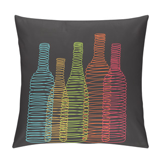 Personality  Isolated Abstract Spiral Wine Bottles Pillow Covers