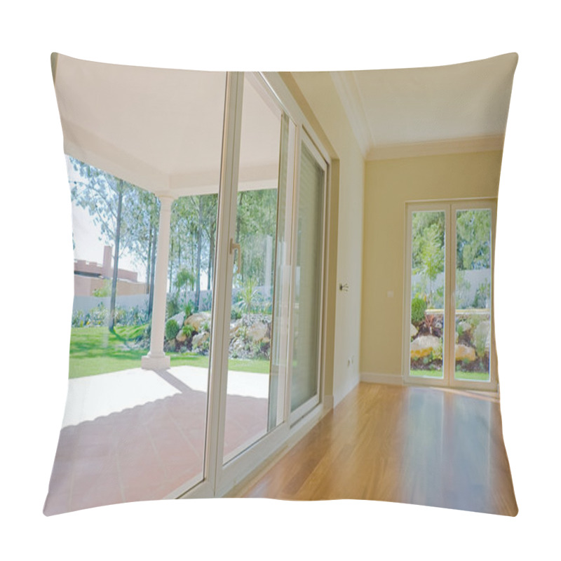 Personality  Empty room with garden view pillow covers