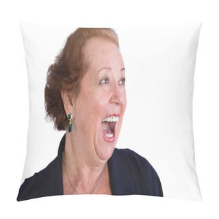 Personality  Senior Woman Showing A Surprised Expression Pillow Covers