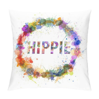 Personality  Hippie Concept, Watercolor Splashes As A Sign Pillow Covers
