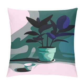 Personality  Vector Illustration Of Plants In The Pot Pillow Covers