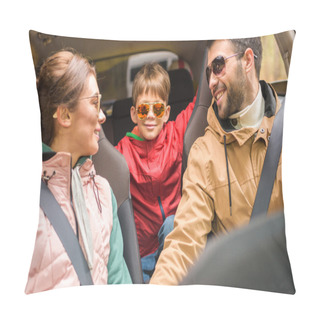 Personality  Happy Family Travelling By Car Pillow Covers