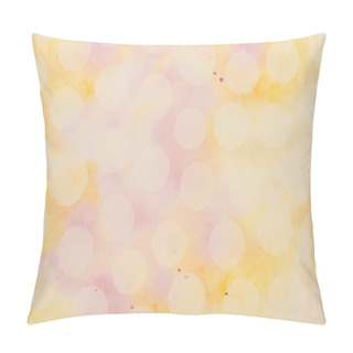 Personality  Set Of White Circles On Yellow And Purple Watercolor Surface Pillow Covers
