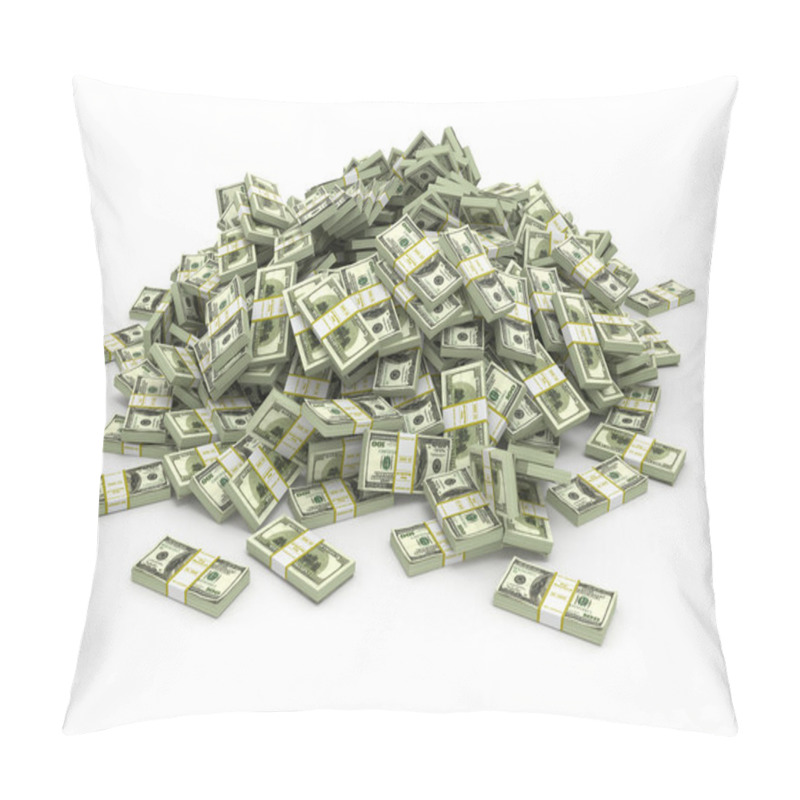 Personality  Dollars. Pile From Packs Of Money Pillow Covers