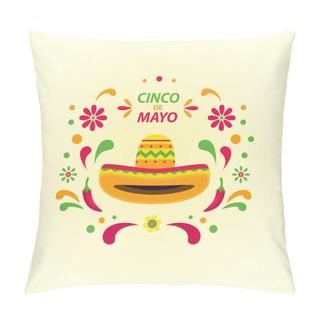 Personality  Cinco De Mayo Concept Of Hat Element Background Pillow Covers