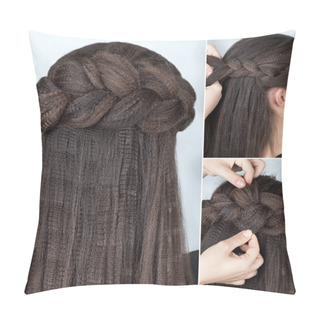 Personality  Fashionable Half-up Braid Hairstyle Tutorial Pillow Covers
