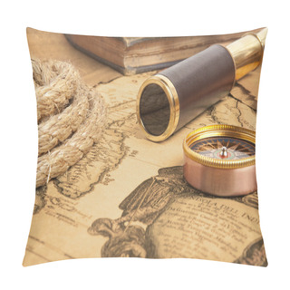 Personality  Vintage Brass Telescope Pillow Covers