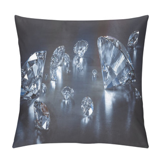 Personality  3d Render, Diamonds On Concrete Background Pillow Covers