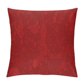 Personality  Russian Red Background, Vector Illustration Pillow Covers