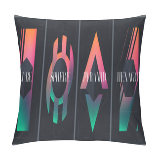 Personality  Abstract Creative Templates With Various Geometrical Shapes On A Bright Gradient Background, Modern Art, Vector Posters, Postcards Pillow Covers